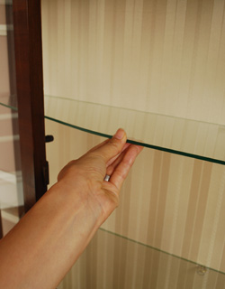 k-860-f アンティークガラスキャビネットの扉内