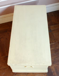 k-907-f アンティークブランケットボックス（クリーム）の天板