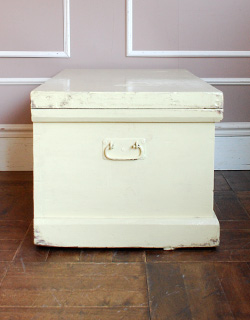 k-907-f アンティークブランケットボックス（クリーム）の横