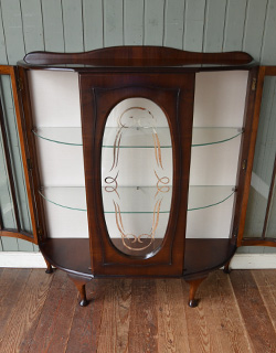 k-954-f アンティークガラスキャビネットの扉内