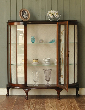q-206-f アンティーク ガラスキャビネット