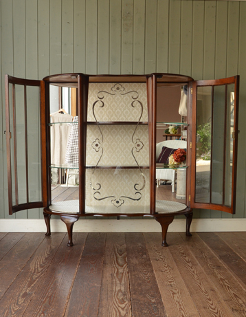 q-225-f アンティーク ガラスキャビネット