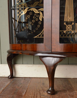 q-255-f アンティーク ガラスキャビネット