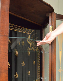 q-255-f アンティーク ガラスキャビネット