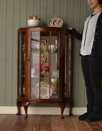 q-271-f アンティーク ガラスキャビネット