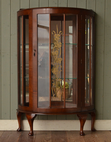 q-271-f アンティーク ガラスキャビネット