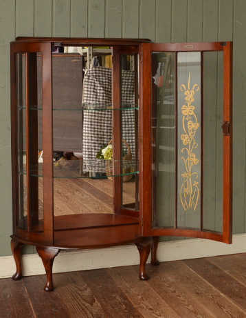 q-271-f アンティーク ガラスキャビネット