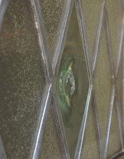 q-324-f アンティークガラスブックケースのロンデルガラス