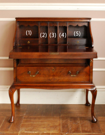 q-343-f アンティークビューローのオープン時