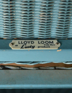 q-350-f アンティークロイドルームボックス（ブルー）のタグ