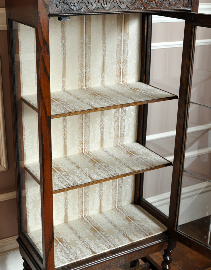q-388-f アンティークガラスキャビネットの棚板