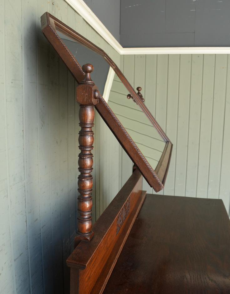 j-1258-f アンティークドレッシングチェストの鏡