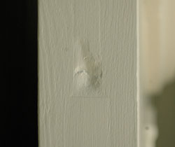 爽やかなステンドグラス付きホワイトペイントのアンティークドア