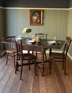 j-1029-f アンティークドローリーフテーブルのオープン時