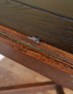 j-1029-f アンティークドローリーフテーブルのキズ