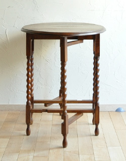 j-1078-f アンティークゲートレッグテーブルの横・開く