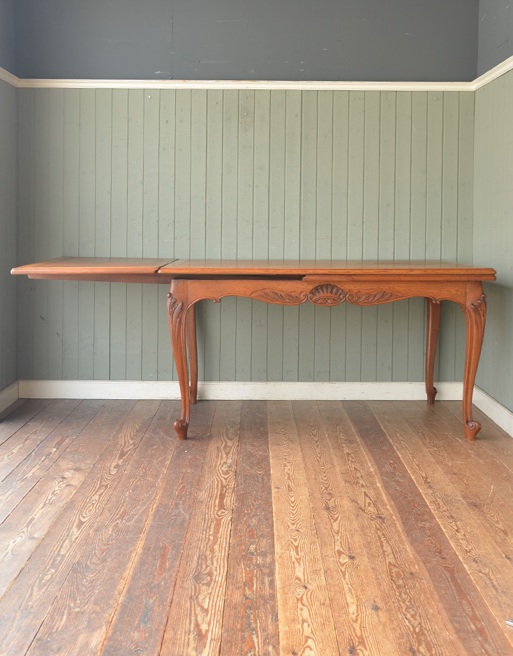 j-1159-f アンティークドローリーフテーブルの前・両開き