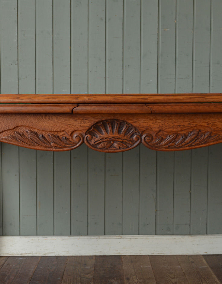 j-1159-f アンティークドローリーフテーブルの彫り