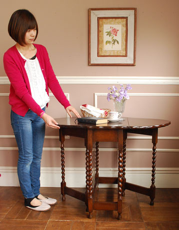 たたんでコンパクトに収納できる小ぶりのおしゃれゲートレッグ テーブル