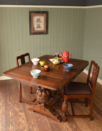 k-596-f アンティークのドローリーフテーブル