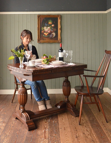 k-648-f アンティークドローリーフテーブル