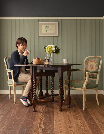 k-663-f アンティークゲートレッグテーブル