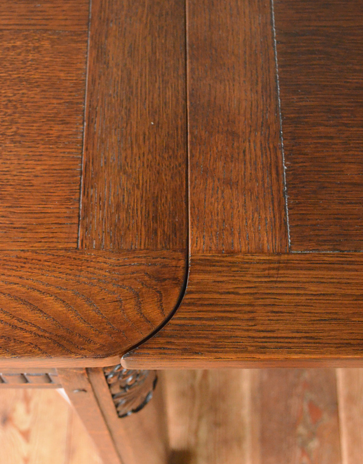 k-964-f アンティークドローリーフダイニングテーブルのつなぎ目