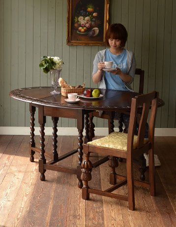 m-272-f アンティークゲートレッグテーブル