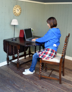 m-338-f アンティークゲートレッグテーブルのデスク