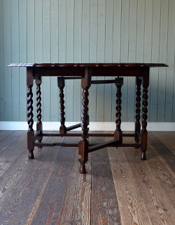 m-338-f アンティークゲートレッグテーブルの両開き・横