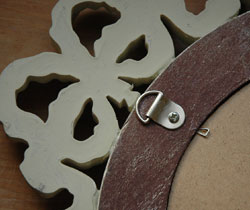ミラー・時計　インテリア雑貨　コントワール・ド・ファミーユのミラー(ivoire)。フックが付いています。(CF-73)