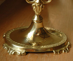 ミラー・時計　インテリア雑貨　真鍮置き型ミラー＊オーバル。土台も飾られていて嬉しい。(n8-005)
