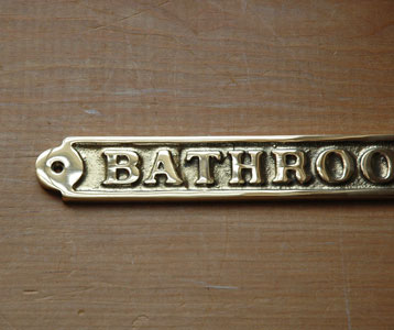 洗面・トイレ　住宅用パーツ　真鍮サインプレート　バスルームプレート。オシャレな小物を使うと、一気に垢抜けます。(sa-003)