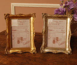 インテリア雑貨　ジュゼットフォトフレーム（シルバー）。お揃いでゴールド色もありますよ。(n-127)