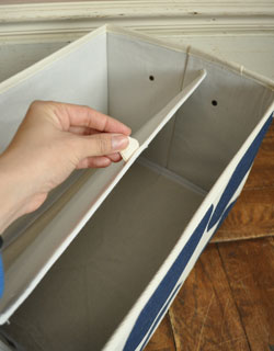 リビング雑貨　インテリア雑貨　ストレージボックス　モワ（ネイビー）。底板はこのように外せるので、お掃除するときも便利！。(n5-070)