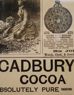 リビング雑貨　インテリア雑貨　アンティーク風フレーム　ザ　イラストレイテッド　ロンドンニュース（CADBURY'S COCOA）。アンティーク風なかっこいいポスターです。(n7-044)