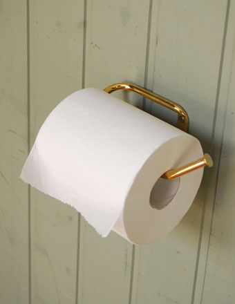 洗面・トイレ　住宅用パーツ　真鍮タオルバー　サニタリーグッズ　マルチハンガー(ゴールド)。ペーパーを通してお使いください。(sa-610)