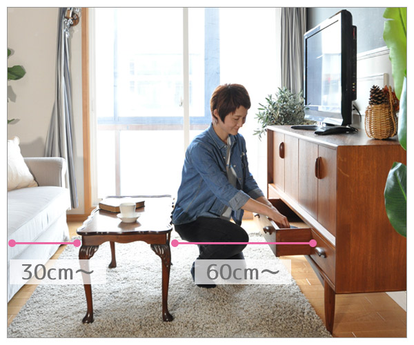 ダイニングテーブルからテレビを見たときの最適なテレビボードの高さ