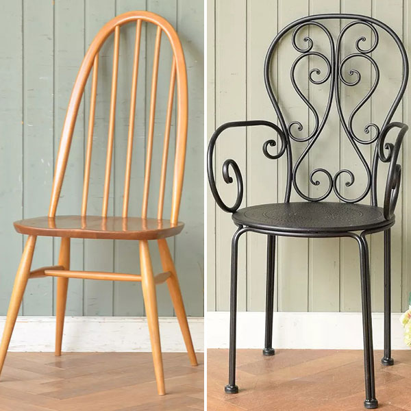 木製とアイアン製のオシャレな椅子・チェア
